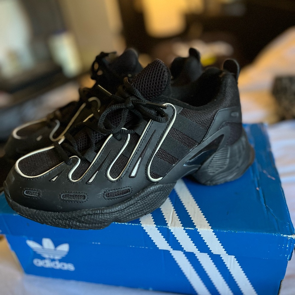 Adidas Black and White Athletic Shoes